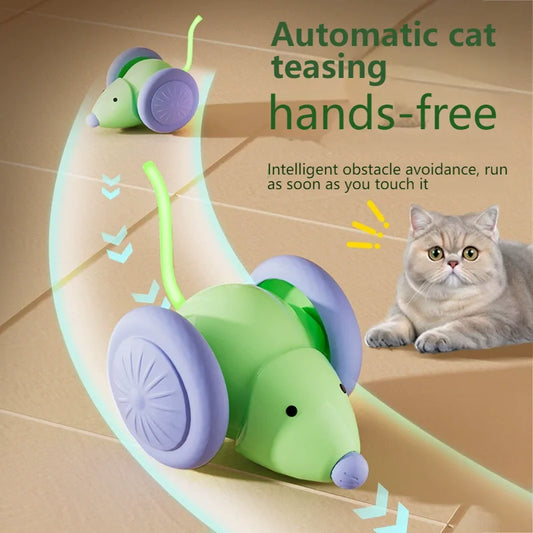 Electric Mouse Car 🐭🚗 | Interactive Cat Toy 🤖 | Smart Obstacle Avoidance 🧠 | Silent & Automatic Teaser 🎮 | Endless Fun 😻
