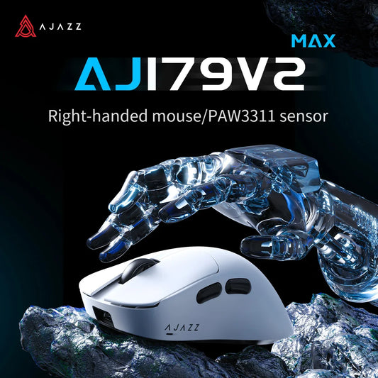 🖱️🔥 AJAZZ AJ179 V2 / V2 MAX Wireless Gaming Mouse – 12.000 DPI | PAW3311 | Magnetic Charging Base 🎮✨