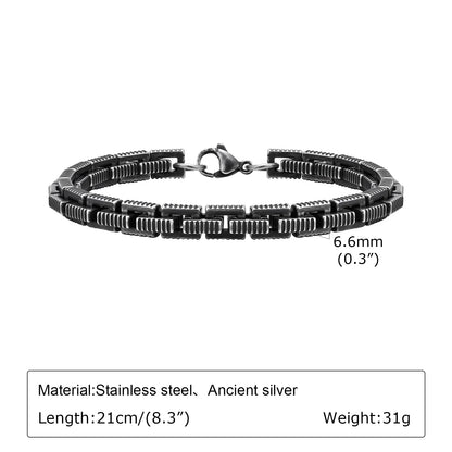 ⛓️ Vintage Byzantine Chain Bracelet – Ανδρικό Βραχιόλι από Ανοξείδωτο Ατσάλι | Retro Πλεκτό Design για Μοντέρνους & Κλασικούς Άνδρες