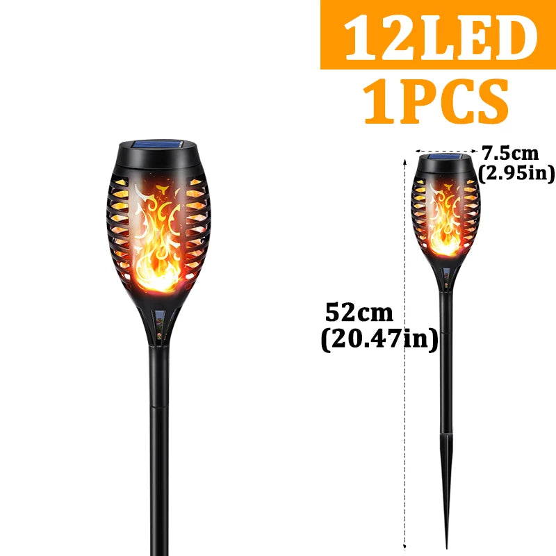 🔥🌞 Ηλιακά Φωτιστικά Κήπου – 96 LED Torch με Εφέ Φλόγας, Αδιάβροχα & Αυτόματης Λειτουργίας 🌙✨