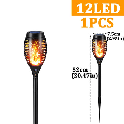 🔥🌞 Ηλιακά Φωτιστικά Κήπου – 96 LED Torch με Εφέ Φλόγας, Αδιάβροχα & Αυτόματης Λειτουργίας 🌙✨