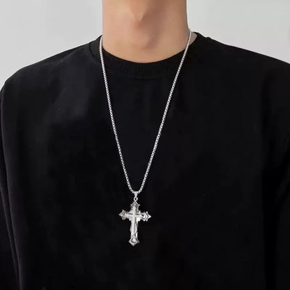 ✝️ High Quality Cross Titanium Steel Necklace – Ανδρικό & Γυναικείο Κολιέ με Σταυρό & Rhinestones | Ανοξείδωτο Ατσάλι, Anti-Fade & Fashion Design
