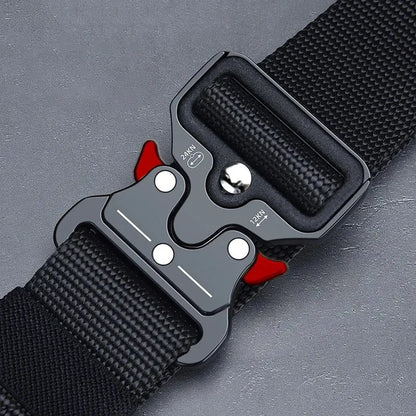 🎒🪖 Men’s Outdoor Multi-Function Belt – Hybrid Canvas/Nylon Tactical Ζώνη με Ανθεκτική Αγκράφα