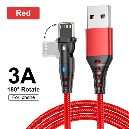 🔌 Rotatable USB Fast Charging Cable για iPhone – Γρήγορη Φόρτιση & Μεταφορά Δεδομένων ⚡📱