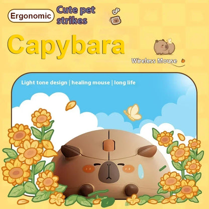 🐹 Cute Capybara Wireless Mouse – Ασύρματο, Αθόρυβο, 1200DPI με USB Receiver 💖 Το πιο χαριτωμένο ποντίκι για γραφείο, δώρο ή καθημερινή χρήση!