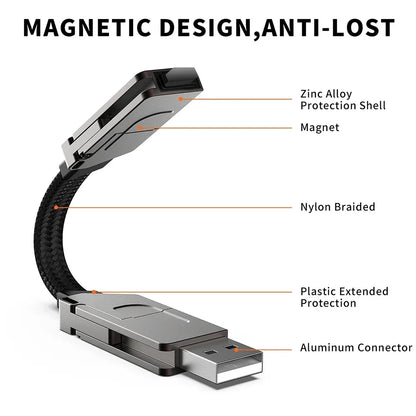 🔌✨ Multi Charging Cable 4-in-1 – Fast PD 60W | Magnetic | Keyring Design Η πιο έξυπνη λύση για ταξίδια & καθημερινότητα! 🌍🔋
