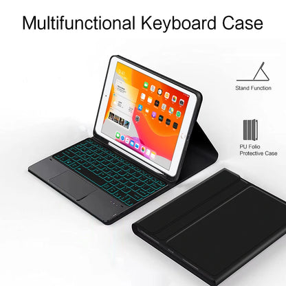 💻✨ Keyboard Case με Touchpad & Backlight – Συμβατό με iPad 7/8/9th Gen, Air3 & Pro 10.5" ✨📱