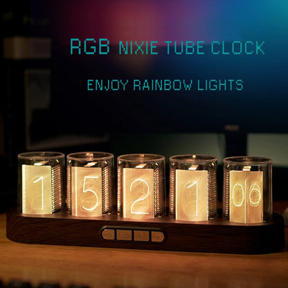 Digital Nixie Tube Clock with RGB LED – Premium Desktop Decoration