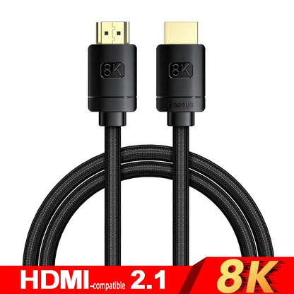 Baseus HDMI 2.1 Cable 🎮📺 | 48Gbps ⚡ | 8K@60Hz • 4K@120Hz 🎥 | For PS5, PS4, Mi Box, TV & Splitters ✅