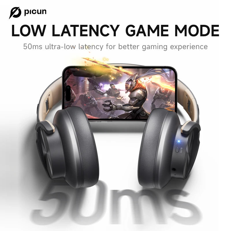 🎧 Picun B8 Bluetooth Headphones – 120 Hours Battery & Low Latency Gaming Mode