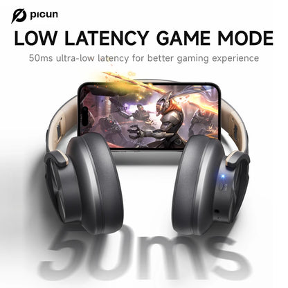 🎧 Picun B8 Bluetooth Headphones – 120 Hours Battery & Low Latency Gaming Mode