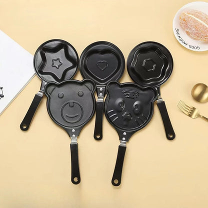 🍳 Δημιουργικό Μίνι Τηγάνι Ομελέτας – Καρδιά ❤️ Αστεράκι ⭐ Λουλούδι 🌸 & Βατραχάκι 🐸 | Αντικολλητικό Pancake/Egg Mold