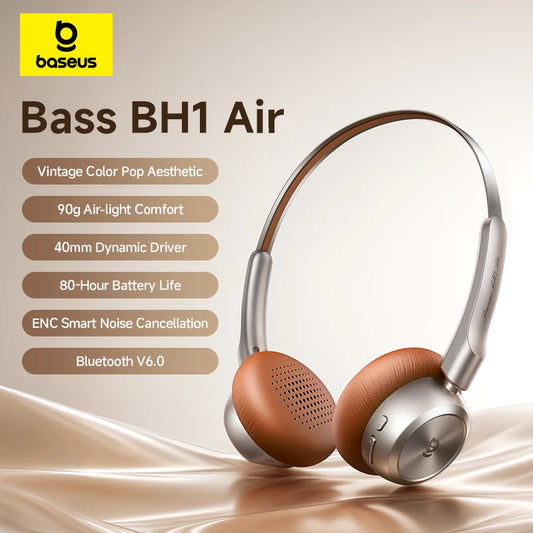 🎧 Baseus BH1 Air Wireless Headphones – Vintage Vibes, Fresh Style 🎧