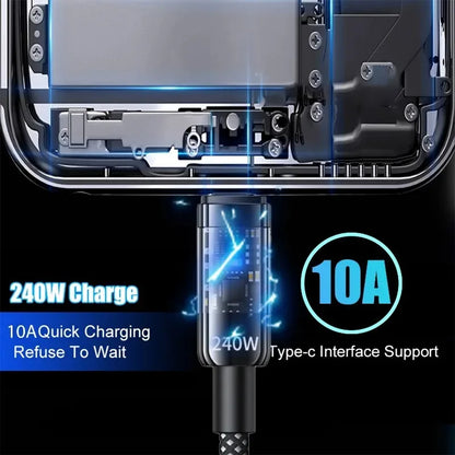 ⚡🔌 240W QC 3.0 USB to Type-C Cable – Υπερταχεία Φόρτιση με LED Ένδειξη 🎯