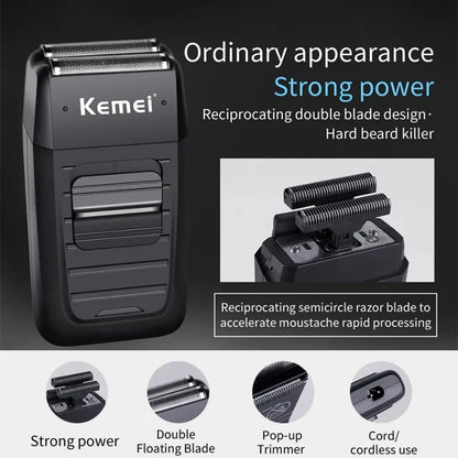 💇‍♂️⚡ Kemei Hair Clipper & Shaver Kit – Επαγγελματική Κουρευτική & Ξυριστική Μηχανή Ανδρών (KM-2296 / KM-2299 / KM-1102)