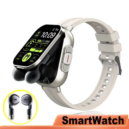 ⌚ CHAONB 2-σε-1 Smart Watch με Ενσωματωμένα Bluetooth Ακουστικά | Καρδιακός Ρυθμός, Κλήσεις, Μουσική & Voice Assistant