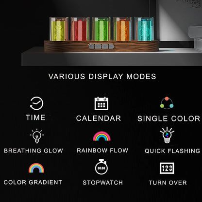 Digital Nixie Tube Clock with RGB LED – Premium Desktop Decoration