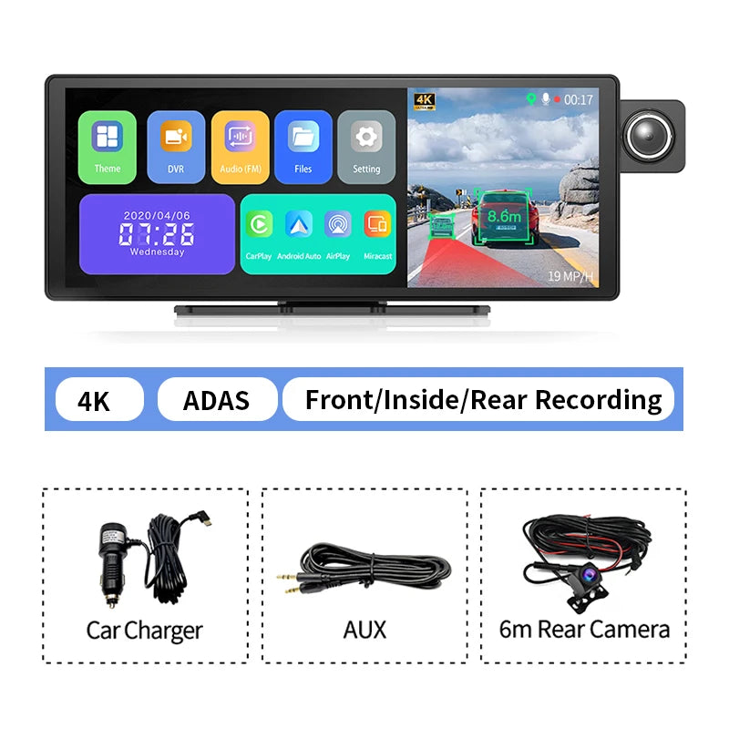 🚘📹 Imagebon H50 Dash Cam 11.3" – 4K + ADAS + Wireless CarPlay/Android Auto + 3 Channel Recording 🚀