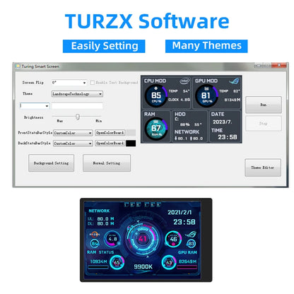 3.5” IPS Secondary Computer Screen USB-C – Real-Time Monitor CPU / GPU / RAM / HDD