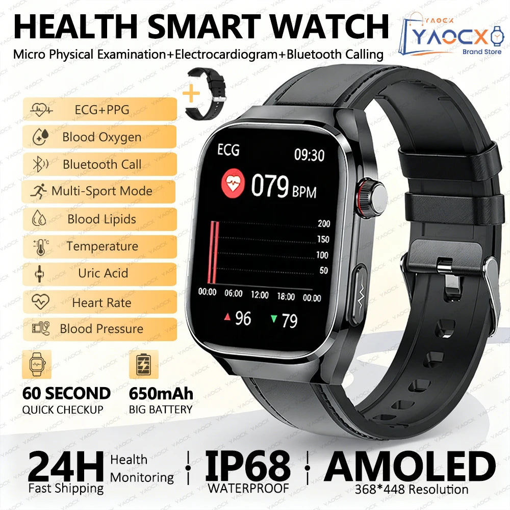 ⌚ AI Health Diagnosis Smart Watch – Advanced Health Analysis Watch with ECG + PPG & Calls