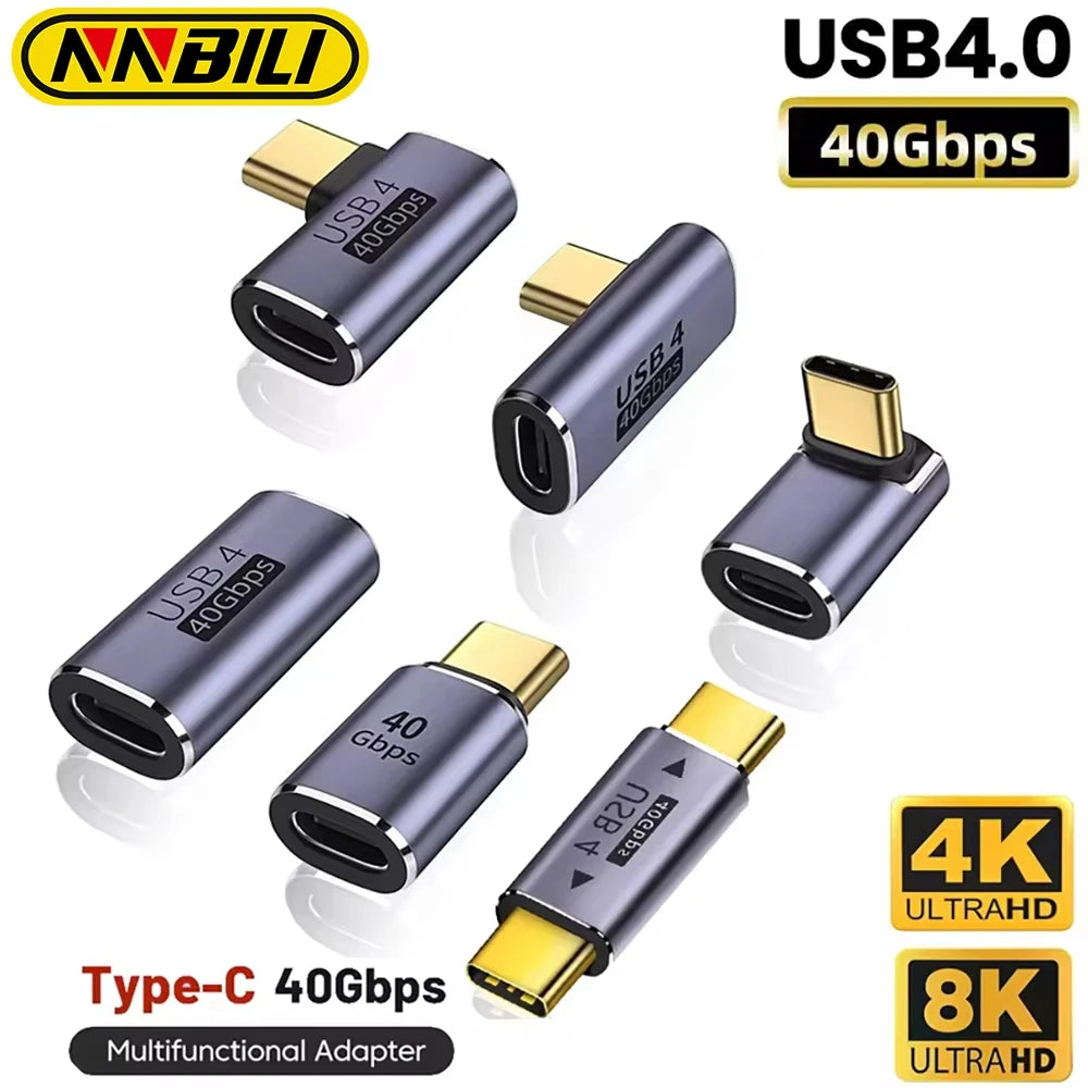 🔌⚡ NNBILI USB4.0 90° Type-C Adapter – 40Gbps, 100W PD, 8K60Hz ✨