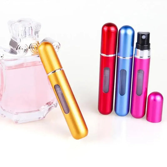 🌸💎 Mini 5ml Επαναγεμιζόμενο Μπουκαλάκι Αρώματος – Bottom Filling Spray ✨ Μεταλλική Θήκη για Ταξίδια & Καθημερινή Χρήση