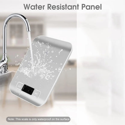 ⚖️ Ψηφιακή Ζυγαριά Κουζίνας 10kg – Με Οθόνη LCD, Ανοξείδωτη Επιφάνεια & Λειτουργία Απόβαρου ☕🍰