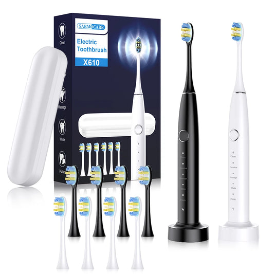 🦷⚡ Sarmocare X610 Sonic Electric Toothbrush – Έξυπνη Ηλεκτρική Οδοντόβουρτσα με 6 Κεφαλές & Θήκη Ταξιδιού ⚡🦷