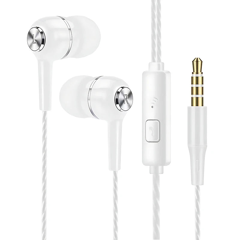 🎧 3.5mm Wired In-Ear Earphones – HiFi Ήχος, Βαθύ Μπάσο & Μικρόφωνο