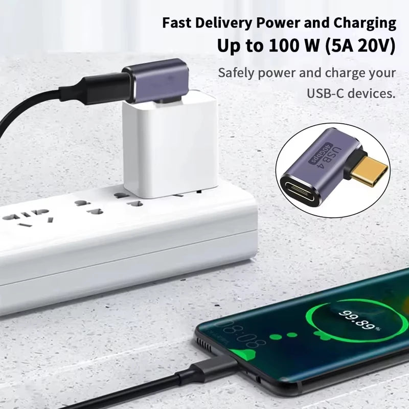 🔌⚡ NNBILI USB4.0 90° Type-C Adapter – 40Gbps, 100W PD, 8K60Hz ✨