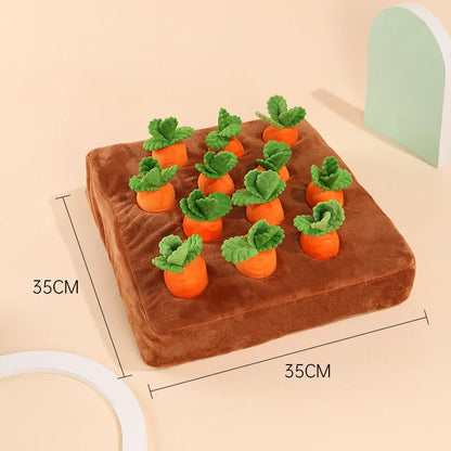 Dog Carrot Puzzle Toy 🥕🐶 | 2-in-1 Plush + Nosework Game 🎯 | Interactive & Non-Slip 🧩 | For Aggressive Chewers 💪