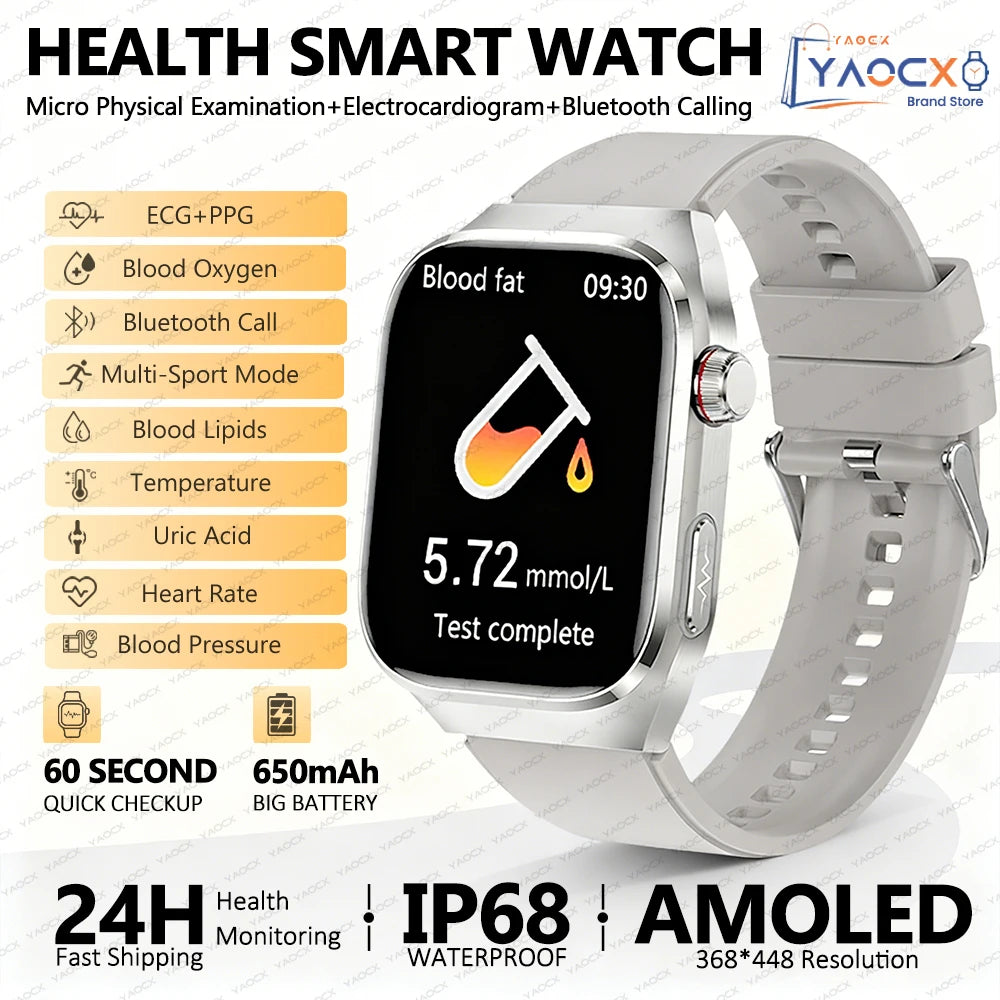 ⌚ AI Health Diagnosis Smart Watch – Advanced Health Analysis Watch with ECG + PPG & Calls