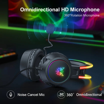 🎧 ONIKUMA RGB Gaming Headset με HD Μικρόφωνο & 3.5mm Jack | Για PC, PS4, PS5, Xbox & Switch | 50mm Drivers & Ρυθμιζόμενο Φως RGB