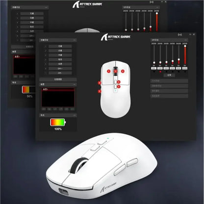 🖱️ Attack Shark X6 PixArt PAW3395 Gaming Mouse – Tri-Mode Bluetooth, RGB & Magnetic Charging