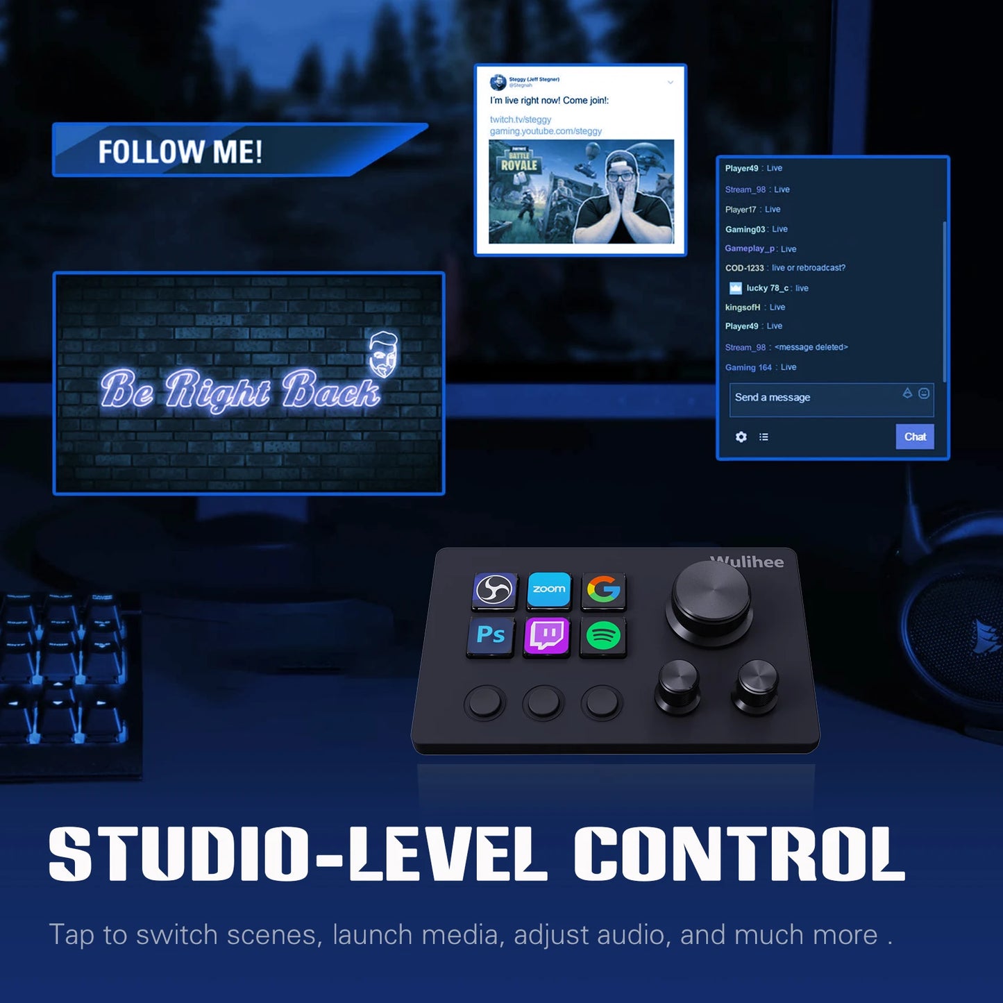 🎛️ Wulihee N3 Streamdeck Keyboard – Προγραμματιζόμενο Macro Mini Keyboard με Οθόνη & Knob | Visual Desktop Console για PC & Streaming