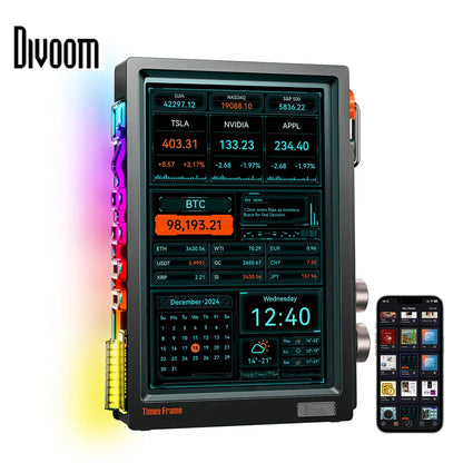 Divoom Times Frame Smart HD Screen 10.1” – Smart Digital Frame, Clock & Productivity Hub