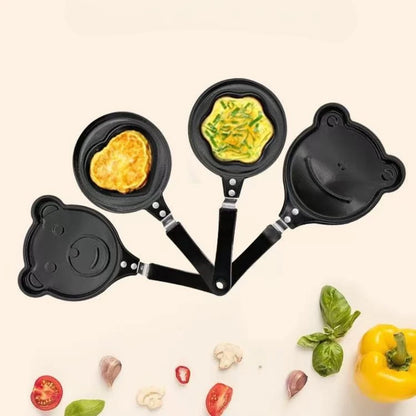 🍳 Δημιουργικό Μίνι Τηγάνι Ομελέτας – Καρδιά ❤️ Αστεράκι ⭐ Λουλούδι 🌸 & Βατραχάκι 🐸 | Αντικολλητικό Pancake/Egg Mold