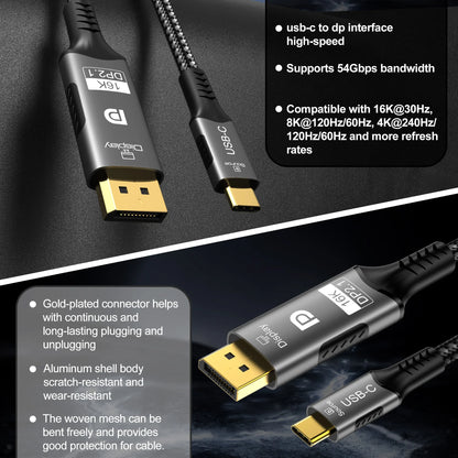 Καλώδιο USB-C σε DisplayPort 2.1 – 16K / 8K Ultra Performance