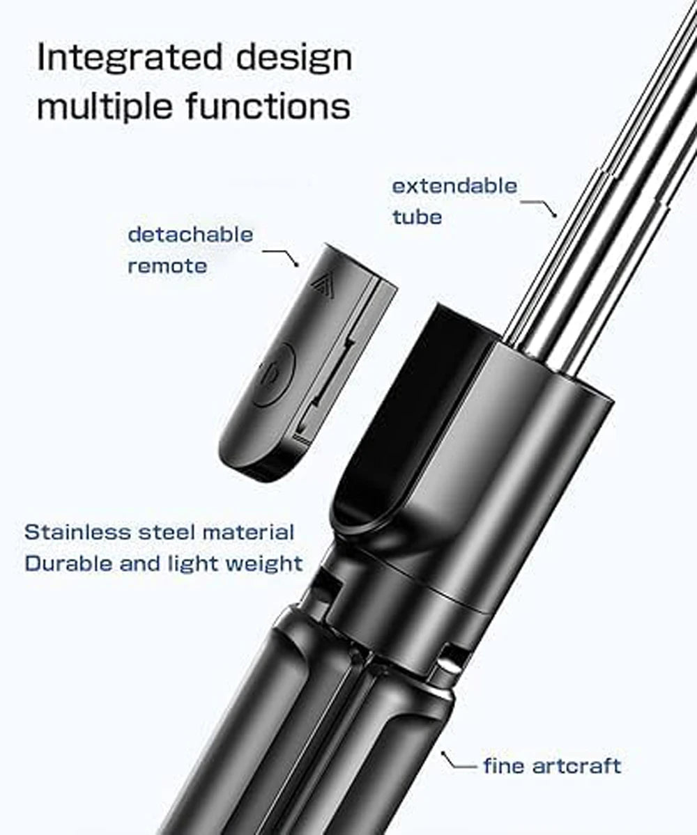 🤳📸 Bluetooth Wireless Selfie Stick Tripod με Remote & LED Light 💡 – Επεκτεινόμενο Τρίποδο για iPhone & Android