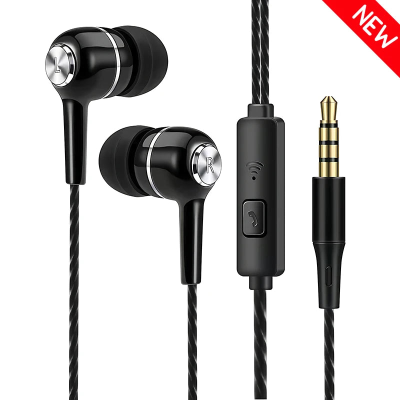 🎧 3.5mm Wired In-Ear Earphones – HiFi Ήχος, Βαθύ Μπάσο & Μικρόφωνο