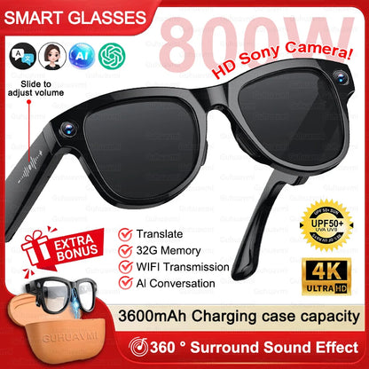 GUHUAVMI M02 Ultra AI Smart Glasses – AI Smart Glasses with Camera, Translation, 32GB & Bluetooth 5.3
