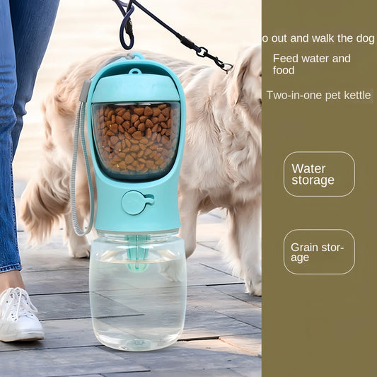Portable Pet Water Bottle 🐾💧 | 2-in-1 Food & Water Container 🥣 | For Dogs & Cats 🐶🐱 | Travel Feeder 🚗🌿