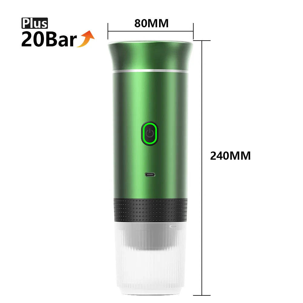 ☕🚗 Wireless Electric Portable Espresso Coffee Machine – 3 σε 1 Καφετιέρα Κάψουλας & Αλεσμένου Καφέ για Σπίτι, Αυτοκίνητο & Camping