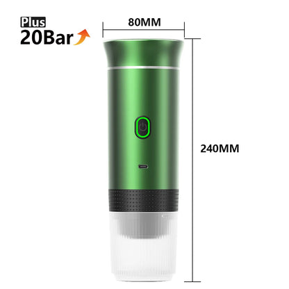 ☕🚗 Wireless Electric Portable Espresso Coffee Machine – 3 σε 1 Καφετιέρα Κάψουλας & Αλεσμένου Καφέ για Σπίτι, Αυτοκίνητο & Camping