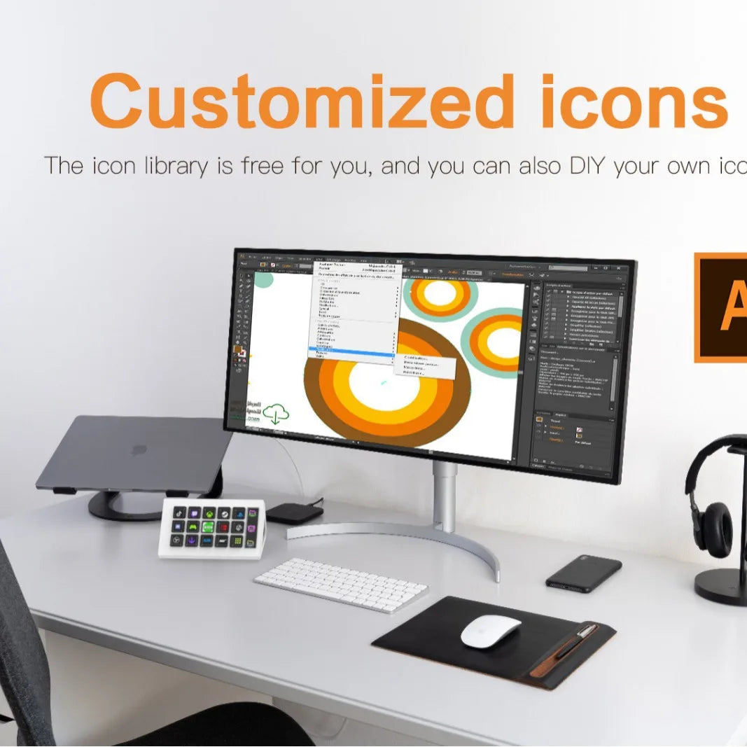 🎛️ Mirabox StreamDeck Mini Visual Keyboard – 15 Πλήκτρα LCD για Live Streaming, Content Creation & Multimedia Control | Plug & Play για Windows & macOS