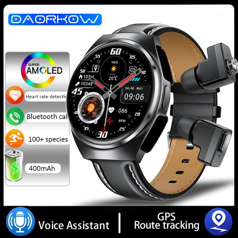 ⌚ DAORKOW GT96 – TWS 2-σε-1 Smart Watch με Ενσωματωμένα Bluetooth Ακουστικά | Κλήσεις, NFC, Παρακολούθηση Υγείας & Μουσική