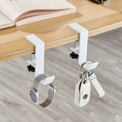 Adjustable Desk Edge Hook for Headset & Backpack – Metal No-Drill Desk Hook