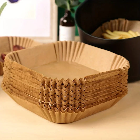 🍟🧾 Square Air Fryer Liners – Μαγείρεμα Χωρίς Λάδια & Καθάρισμα! 🧾🍟 50/100pcs | Food-Grade Oil Paper | Non-Stick & Waterproof | Heat Resistant
