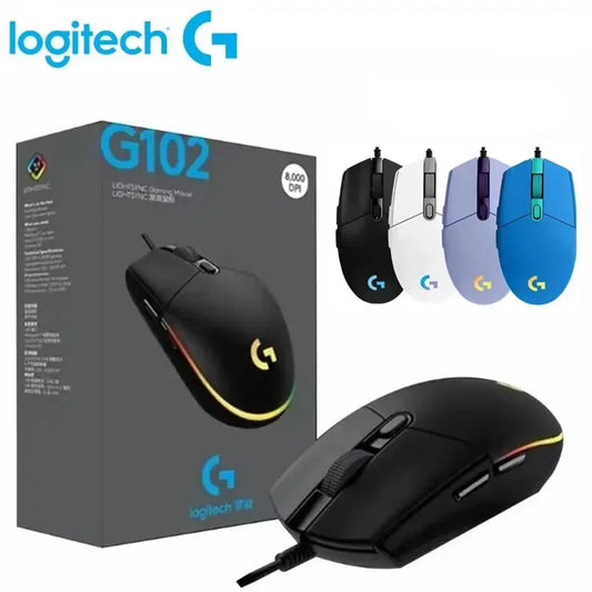 🎮 Logitech G102 RGB Wired Gaming Mouse – 8000 DPI, Rainbow Light Effects, USB για PC/Mac 💡 Ακρίβεια, στυλ & αξιοπιστία Logitech – ιδανικό για gamers & creators