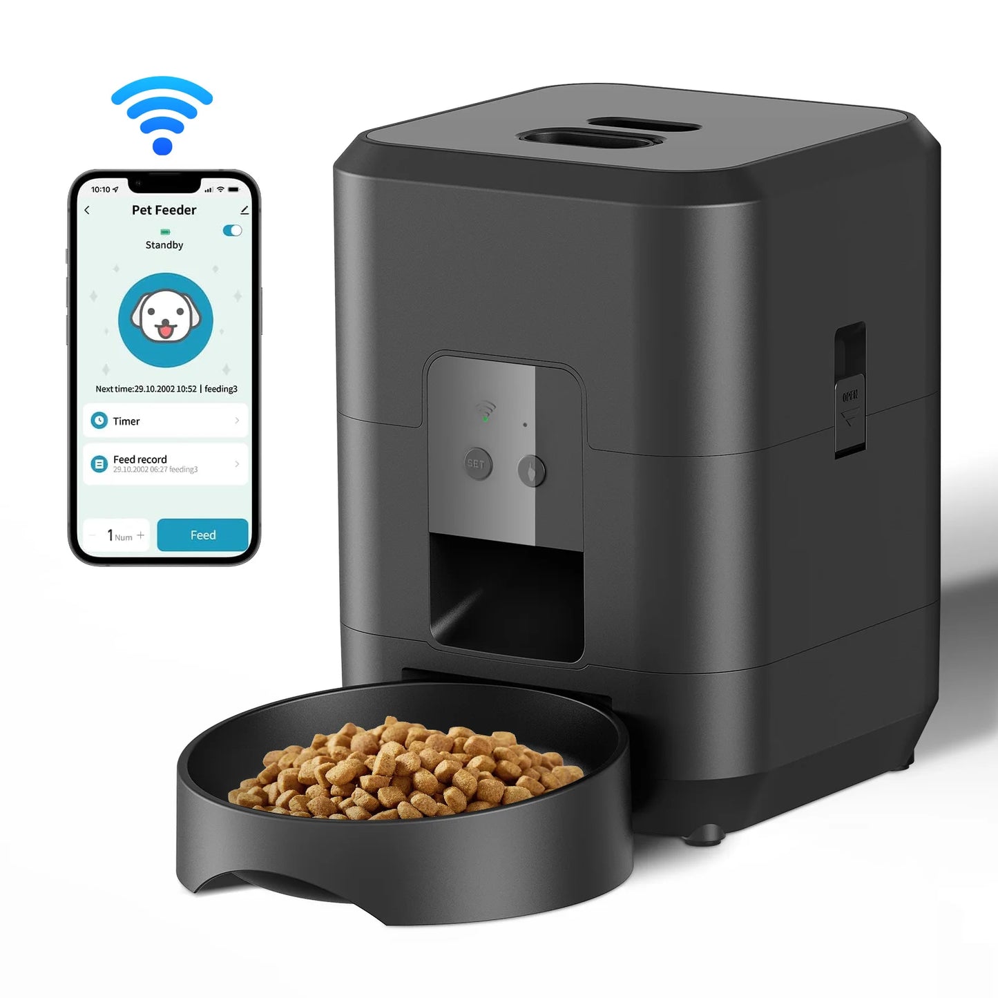 🐾 Smart Pet Feeder – Αυτόματη Ταΐστρα για Γάτες & Σκύλους με Χρονοδιακόπτη & WiFi